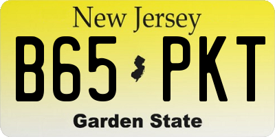NJ license plate B65PKT