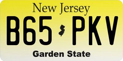 NJ license plate B65PKV