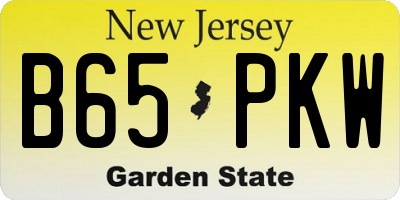 NJ license plate B65PKW