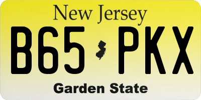 NJ license plate B65PKX