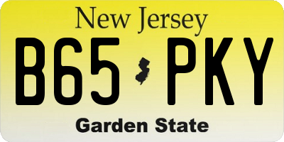 NJ license plate B65PKY