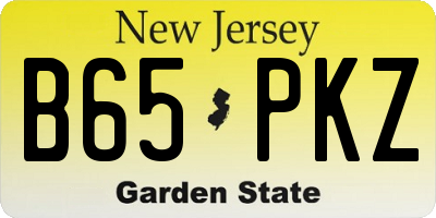 NJ license plate B65PKZ