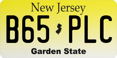 NJ license plate B65PLC