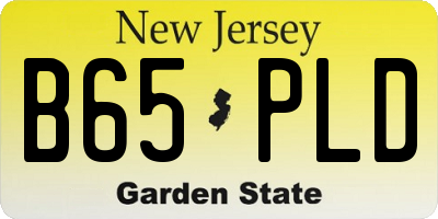 NJ license plate B65PLD