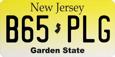 NJ license plate B65PLG