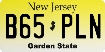 NJ license plate B65PLN