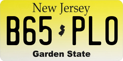 NJ license plate B65PLO