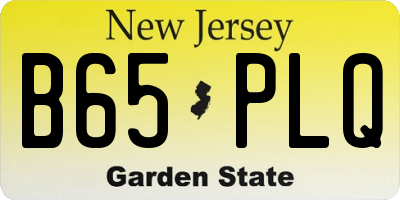 NJ license plate B65PLQ