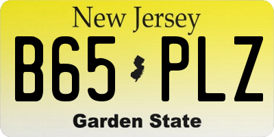 NJ license plate B65PLZ