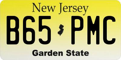 NJ license plate B65PMC