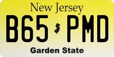 NJ license plate B65PMD