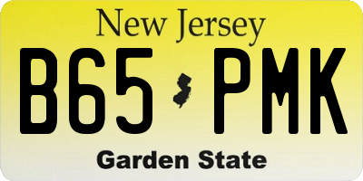 NJ license plate B65PMK