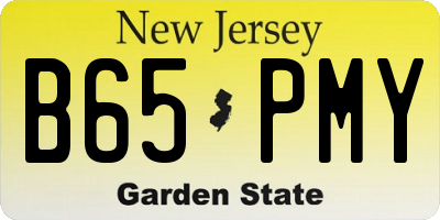 NJ license plate B65PMY