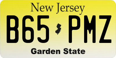 NJ license plate B65PMZ