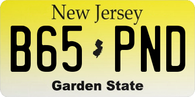 NJ license plate B65PND