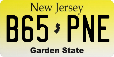 NJ license plate B65PNE
