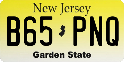 NJ license plate B65PNQ