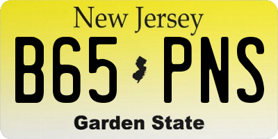 NJ license plate B65PNS