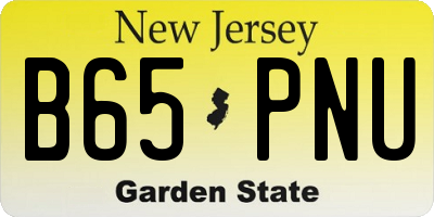NJ license plate B65PNU