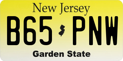 NJ license plate B65PNW