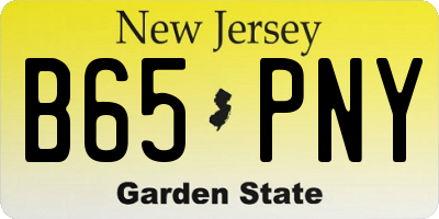 NJ license plate B65PNY