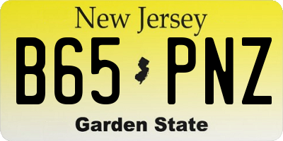 NJ license plate B65PNZ