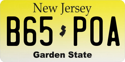 NJ license plate B65POA