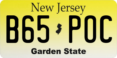 NJ license plate B65POC