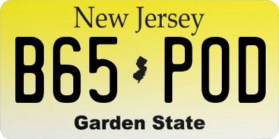 NJ license plate B65POD