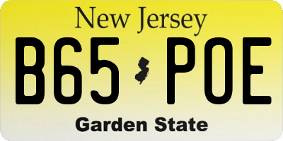 NJ license plate B65POE