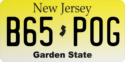 NJ license plate B65POG