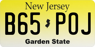 NJ license plate B65POJ