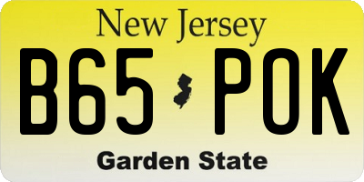 NJ license plate B65POK
