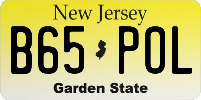 NJ license plate B65POL