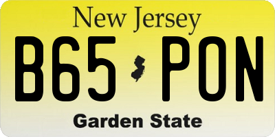 NJ license plate B65PON
