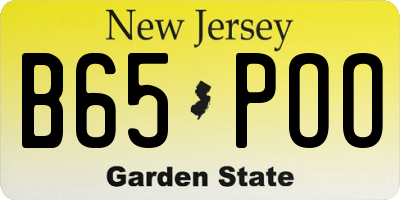 NJ license plate B65POO