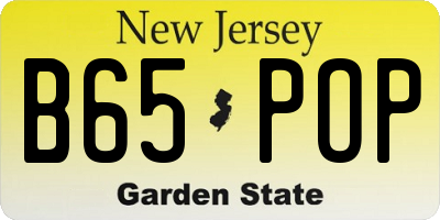 NJ license plate B65POP