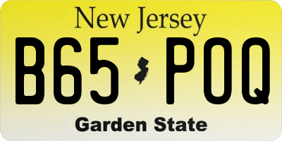 NJ license plate B65POQ