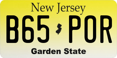 NJ license plate B65POR