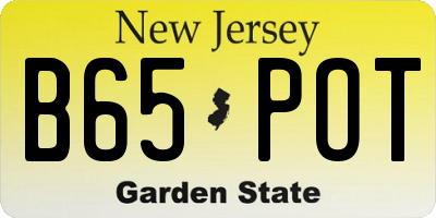 NJ license plate B65POT