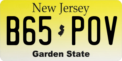 NJ license plate B65POV