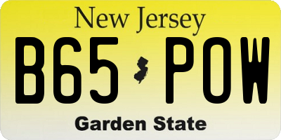 NJ license plate B65POW