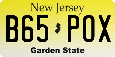 NJ license plate B65POX