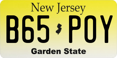 NJ license plate B65POY