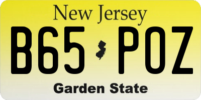 NJ license plate B65POZ