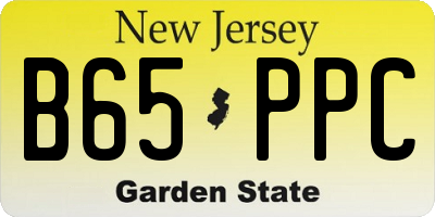 NJ license plate B65PPC