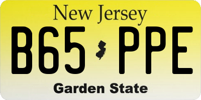NJ license plate B65PPE