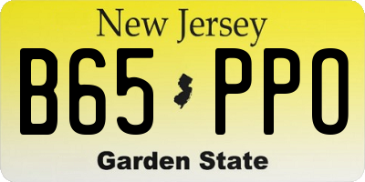 NJ license plate B65PPO