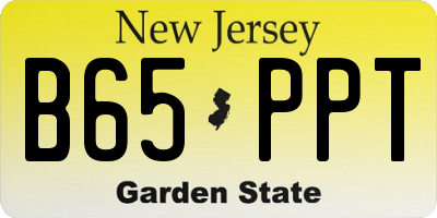 NJ license plate B65PPT