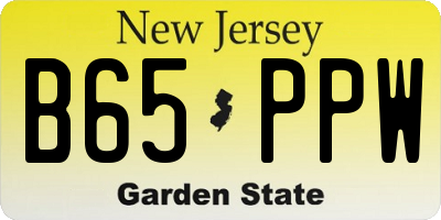 NJ license plate B65PPW